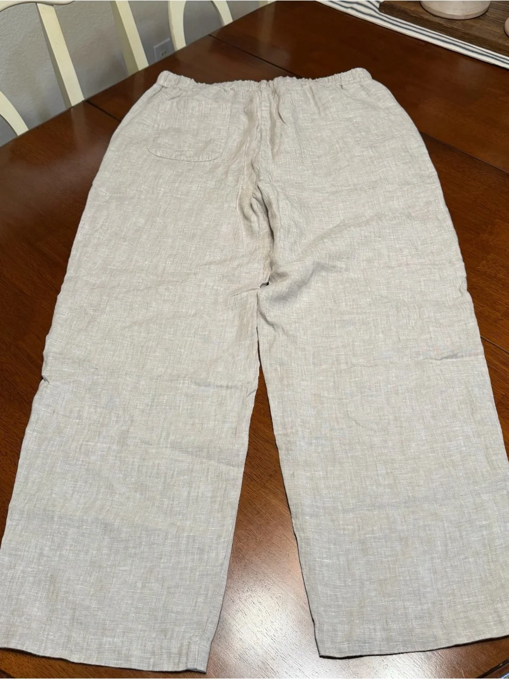 Quince 100% European Linen Cropped Pants Flax Medium Lagenlook Coastal Casual